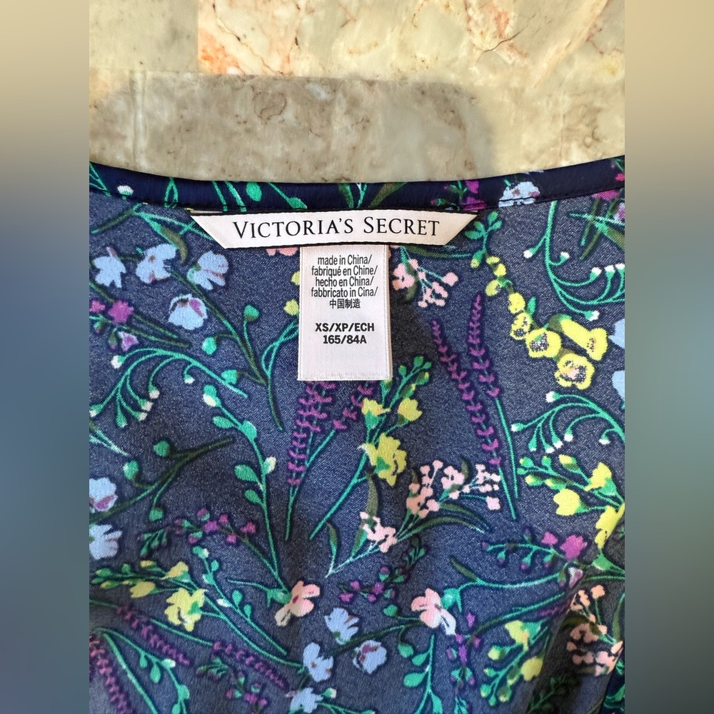Victoria's Secret Floral Top - Blue and Yellow